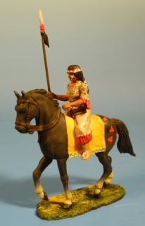 Squaw mit Lanze zu Pferd