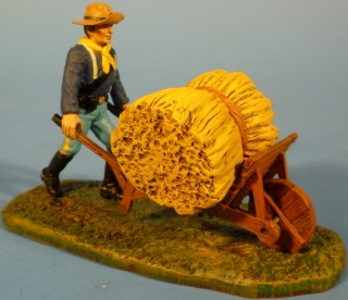 Kavallerist mit Heukarre (Pferdef�tterung)