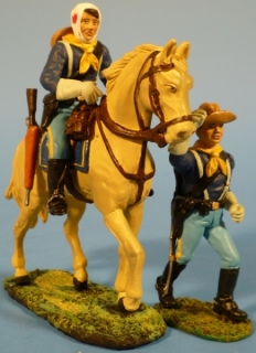 Verwundetengruppe: Kavallerist f�hrt verwundeten Kameraden zu Pferd