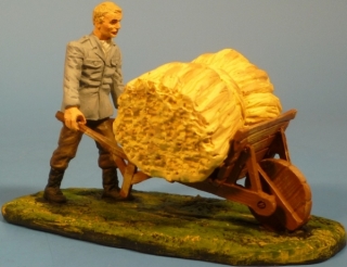 Farmer mit Heukarre (zur F�tterung der Pferde)