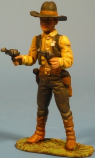 Sheriff mit 2 Revovlern schie�end