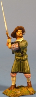 Landsknecht mit Bihnder zuschlagend