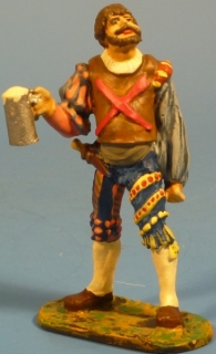 Landsknecht stehend mit Humpen