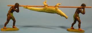 Trger mit erlegtem Krokodil