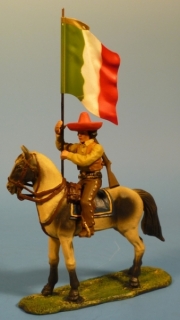 Mexikaner mit Landesfahne zu Pferd