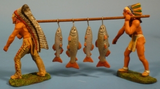 Jagdgruppe mit Fischen