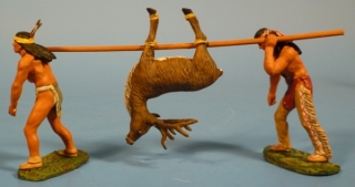 Jagdgruppe mit erlegtem Hirsch