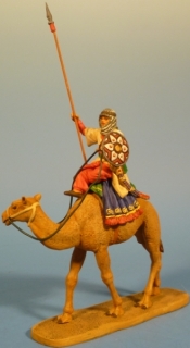 Araber mit Speer und Schild auf Dromedar