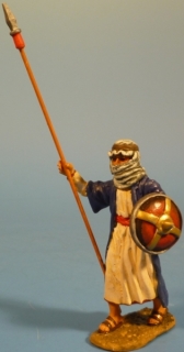Araber mit Speer und Schild gehend