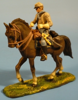 Konf�derierten Kavallerist beide H�nde am Z�gel