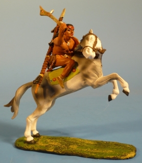 Indianer mit Kriegskeule und Speer auf dem R�cken