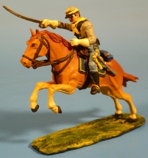 Konf�derierten Kavallerist mit S�bel angreifend