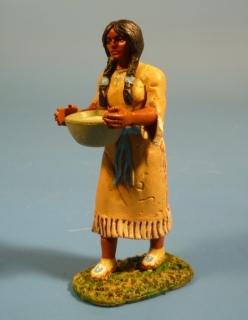 Squaw gehend mit Schssel