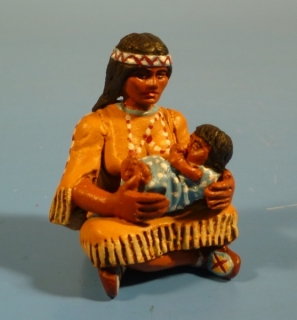 Squaw sitzend mit Baby