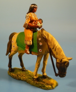 Squaw mit Baby zu Pferd
