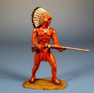 Indianer stehend mit Gewehr aus der H�fte schie�end