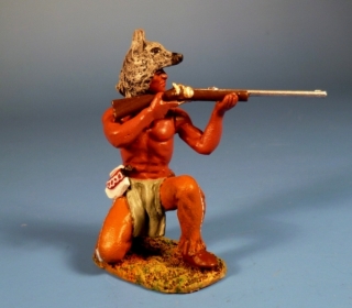 Indianer kniend mit Gewehr schie�end