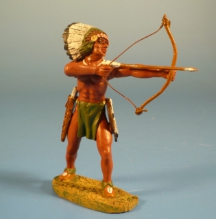 Indianer mit Pfeil und Bogen nach links schie�end