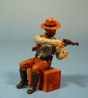 Cowboy mit Revovler schie�end (f�r Kutsche)