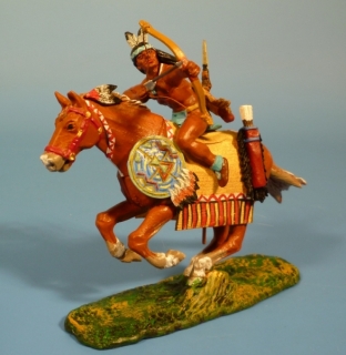 Indianer mit Pfeil und Bogen nach links schie�end