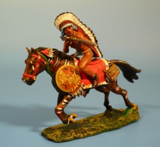 Indianer mit Gewehr nach links schie�end