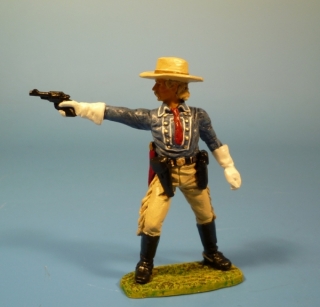 General George Armstrong Custer  mit Revolver nach rechts schie�end