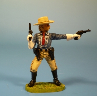 General George Armstrong Custer mit 2 Revolvern kmpfend