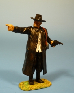 US Marshall stehend zeigend mit Revolver 