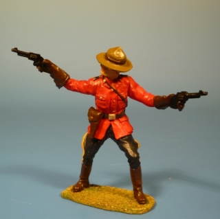 Mounty stehend mit 2 Revolvern kmpfend