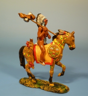 Indianer zu Pferd rechts Gep�ckstange haltend