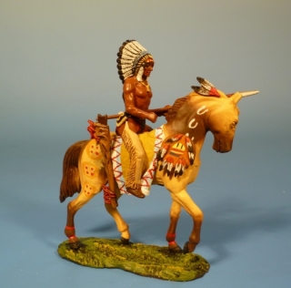 Indianer zu Pferd mit Speer