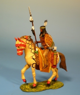 Indianer zu Pferd mit Speer und Schild