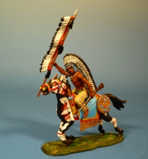 Indianer zu Pferd mit Federlanze