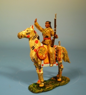Indianer zu Pferd gr��end