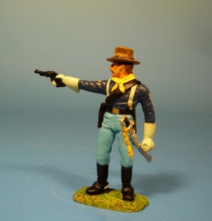 7US Kavallerist stehend mit Revolver nach rechts schie�end