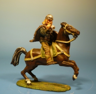 Wikinger zu Pferd mit Horn