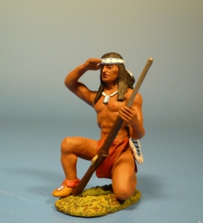 Indianer kniend sp�hend