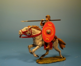 R�mischer Legion�r zu Pferd im Angriff