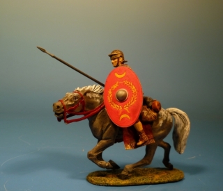 R�mischer Legion�r zu Pferd im Angriff