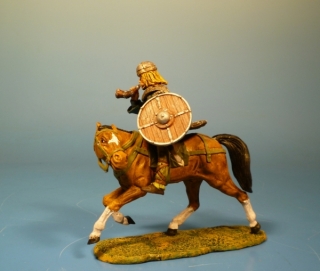 Wikinger zu Pferd mit Horn