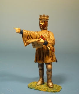 K�nig mit Karte zeigend