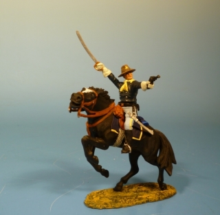 7US Kavallerieoffizier zu Pferd mit S�bel und Revolver