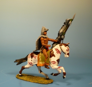 Indianer zu Pferd mit Federlanze