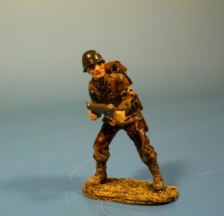 US Soldat mit MP schieend