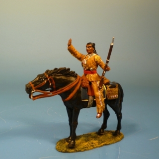 Indianer zu Pferd gr��end