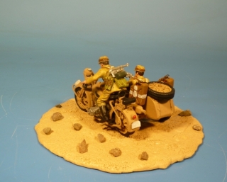 Afrikakorps Beiwagenkrad in der W�ste