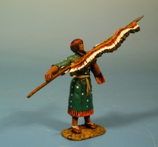 Squaw stehend mit Federlanze