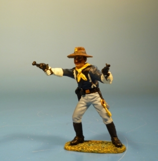 7US Kavallerist mit 2 Revolvern k�mpfend