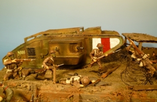 Diorama 1. Weltkrieg Schlachtfeld 1918