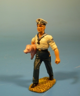 Kriegsmarine Matrose ein Schwein tragend
